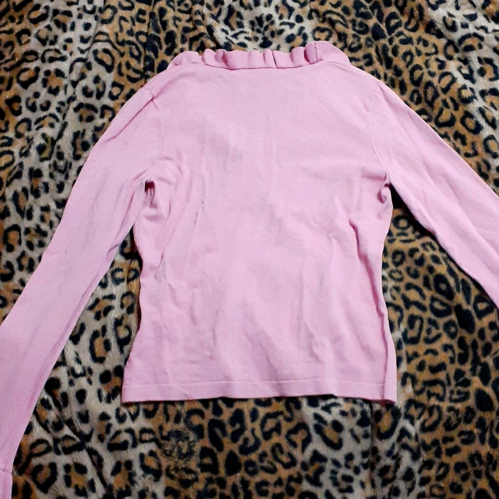 Pink Max Studio Ruffled Blouse Size M - Picture 7 of 8
